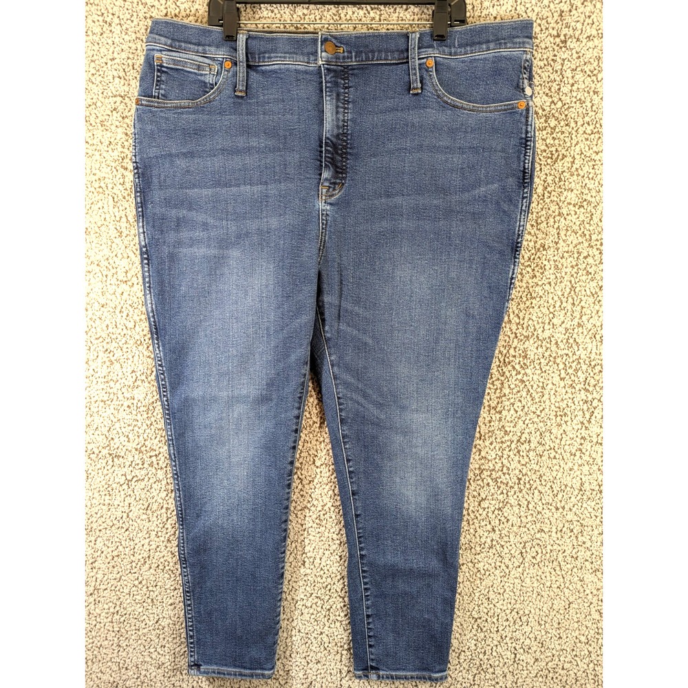 Madewell Curvy High Rise Skinny Crop Jeans 36P Medium Wash Denim Stretch Womens